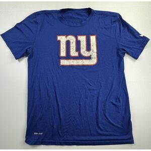 Nike Dri-Fit Men's New York Giants Football Blue Short Sleeve Shirt Size Medium‎